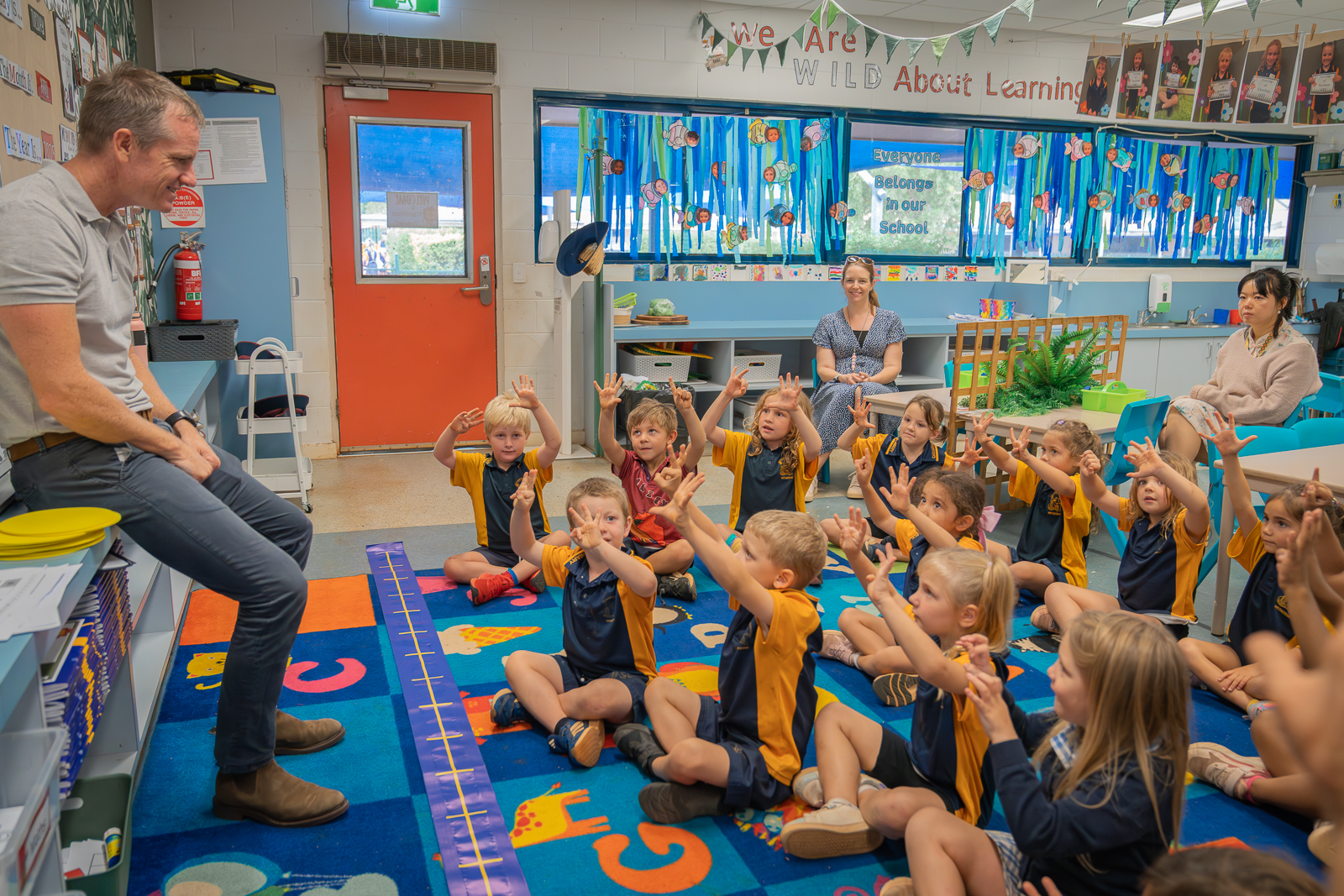18 Year 1 students taking part in a hands-on maths lesson using a floor number line If you want it a little more SEO-aligned to the page, you could use these versions: